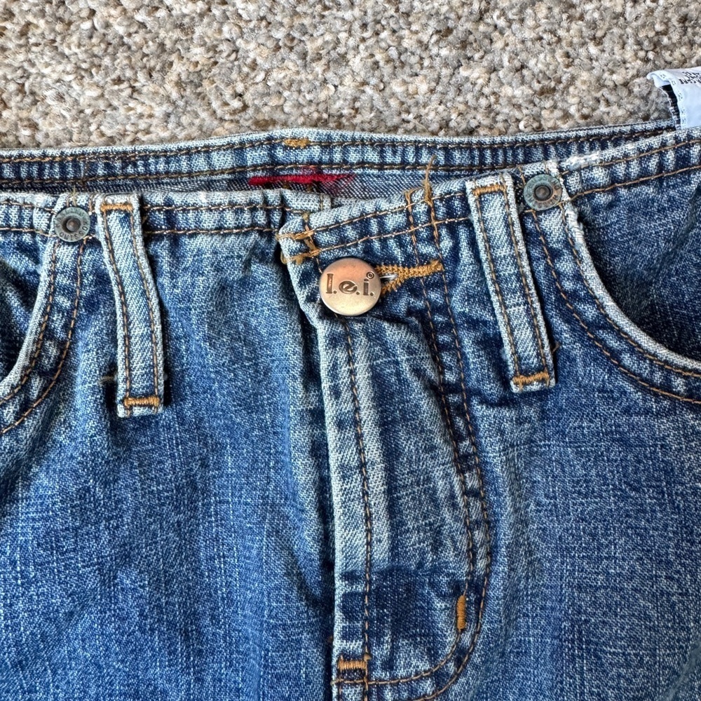 Vintage Low Rise Lei Blue Denim Maxi Skirt - Picture 3 of 8
